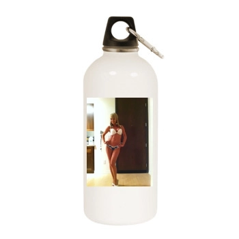 Sara Jean Underwood White Water Bottle With Carabiner