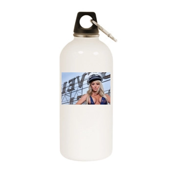 Sara Jean Underwood White Water Bottle With Carabiner