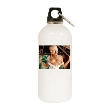 Sara Jean Underwood White Water Bottle With Carabiner