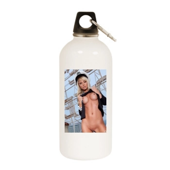 Sara Jean Underwood White Water Bottle With Carabiner