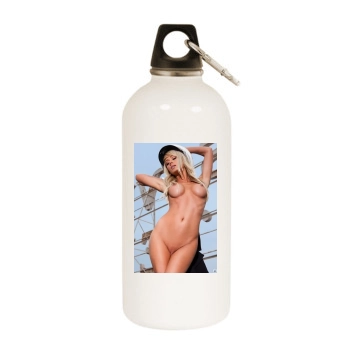 Sara Jean Underwood White Water Bottle With Carabiner