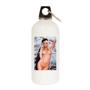 Sara Jean Underwood White Water Bottle With Carabiner