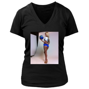 Sara Jean Underwood Women's Deep V-Neck TShirt