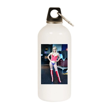 Sara Jean Underwood White Water Bottle With Carabiner