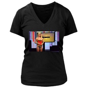 Sara Jean Underwood Women's Deep V-Neck TShirt