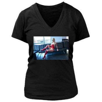 Sara Jean Underwood Women's Deep V-Neck TShirt