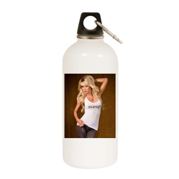 Sara Jean Underwood White Water Bottle With Carabiner