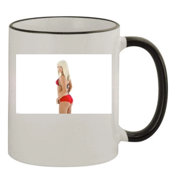 Sara Jean Underwood 11oz Colored Rim & Handle Mug