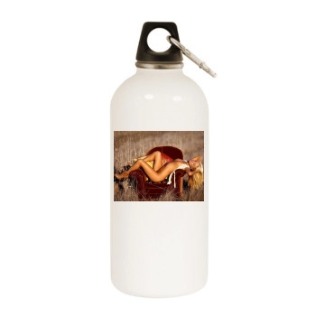 Sara Jean Underwood White Water Bottle With Carabiner