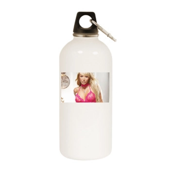 Sara Jean Underwood White Water Bottle With Carabiner