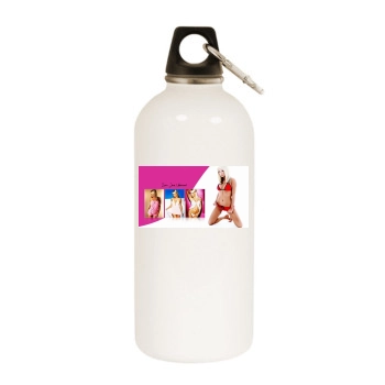 Sara Jean Underwood White Water Bottle With Carabiner