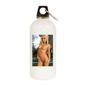 Sara Jean Underwood White Water Bottle With Carabiner