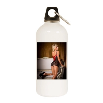 Sara Jean Underwood White Water Bottle With Carabiner