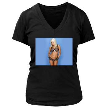 Sara Jean Underwood Women's Deep V-Neck TShirt