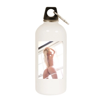 Sara Jean Underwood White Water Bottle With Carabiner