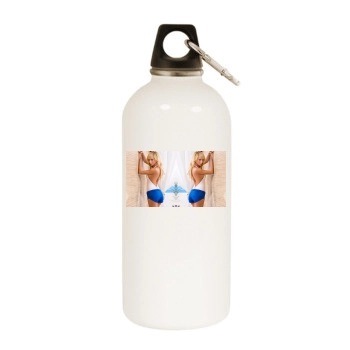 Sara Jean Underwood White Water Bottle With Carabiner