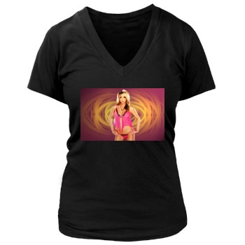 Sara Jean Underwood Women's Deep V-Neck TShirt