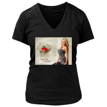 Sara Jean Underwood Women's Deep V-Neck TShirt