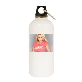 Sara Jean Underwood White Water Bottle With Carabiner