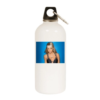 Sara Jean Underwood White Water Bottle With Carabiner