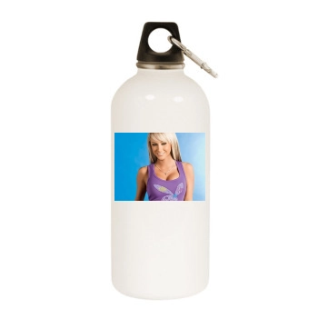 Sara Jean Underwood White Water Bottle With Carabiner