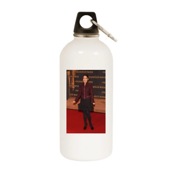 Salma Hayek White Water Bottle With Carabiner