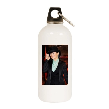 Salma Hayek White Water Bottle With Carabiner