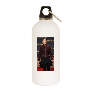 Salma Hayek White Water Bottle With Carabiner