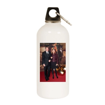 Salma Hayek White Water Bottle With Carabiner