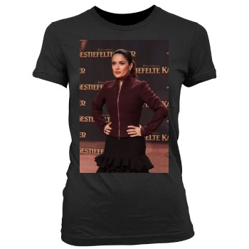 Salma Hayek Women's Junior Cut Crewneck T-Shirt