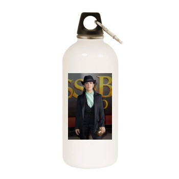 Salma Hayek White Water Bottle With Carabiner