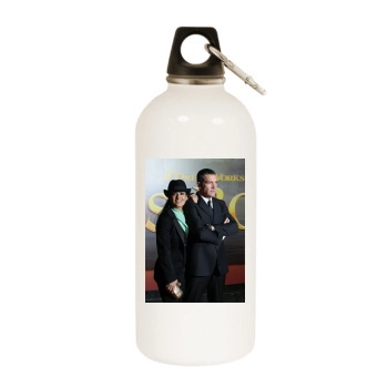 Salma Hayek White Water Bottle With Carabiner