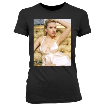 Scarlett Johansson Women's Junior Cut Crewneck T-Shirt