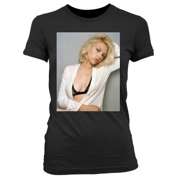 Scarlett Johansson Women's Junior Cut Crewneck T-Shirt