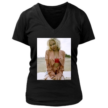 Scarlett Johansson Women's Deep V-Neck TShirt