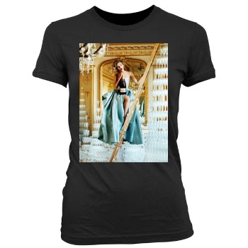 Scarlett Johansson Women's Junior Cut Crewneck T-Shirt