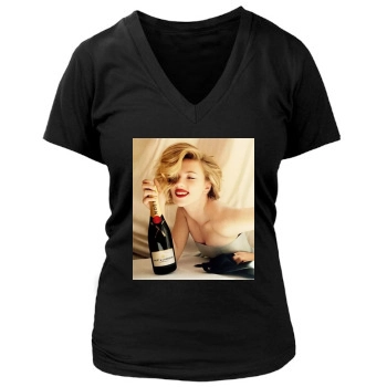 Scarlett Johansson Women's Deep V-Neck TShirt