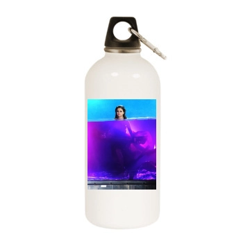 Selena Gomez White Water Bottle With Carabiner