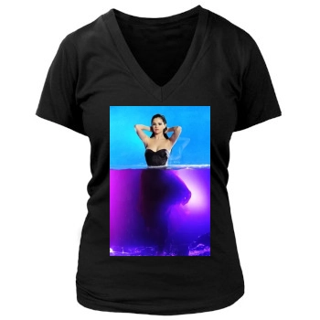 Selena Gomez Women's Deep V-Neck TShirt