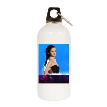 Selena Gomez White Water Bottle With Carabiner