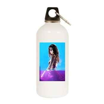 Selena Gomez White Water Bottle With Carabiner