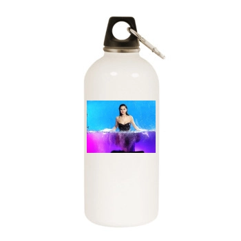 Selena Gomez White Water Bottle With Carabiner