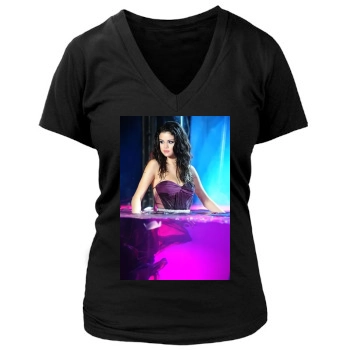 Selena Gomez Women's Deep V-Neck TShirt