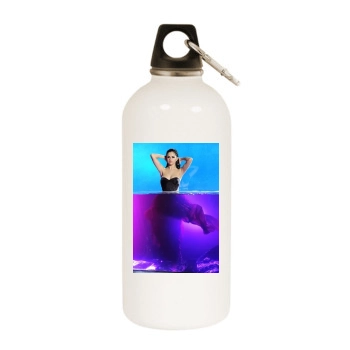 Selena Gomez White Water Bottle With Carabiner