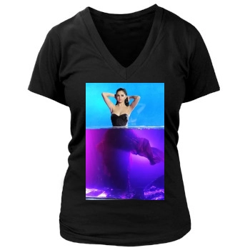 Selena Gomez Women's Deep V-Neck TShirt