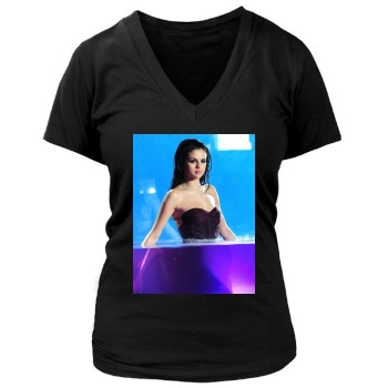 Selena Gomez Women's Deep V-Neck TShirt