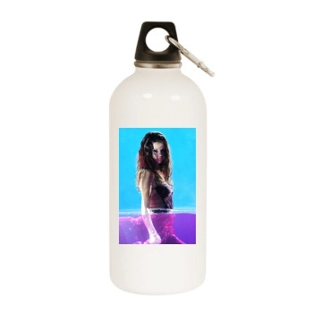 Selena Gomez White Water Bottle With Carabiner