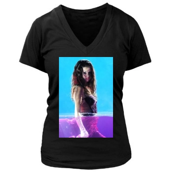 Selena Gomez Women's Deep V-Neck TShirt