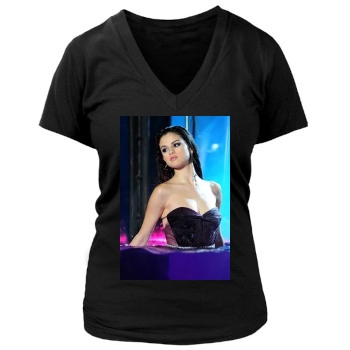 Selena Gomez Women's Deep V-Neck TShirt