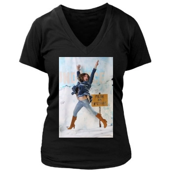 Shannon Elizabeth Women's Deep V-Neck TShirt